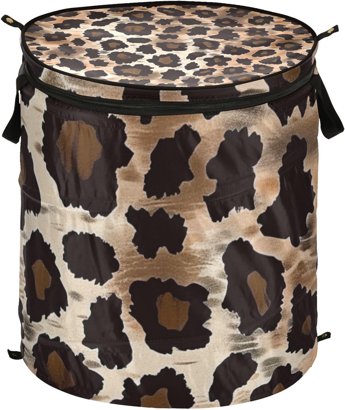 Leopard Print laundry basket folding and waterproof toy storage bins with sturdy handle cubbies outdoor accessories for cloth bathroom sweater canastas para ropa