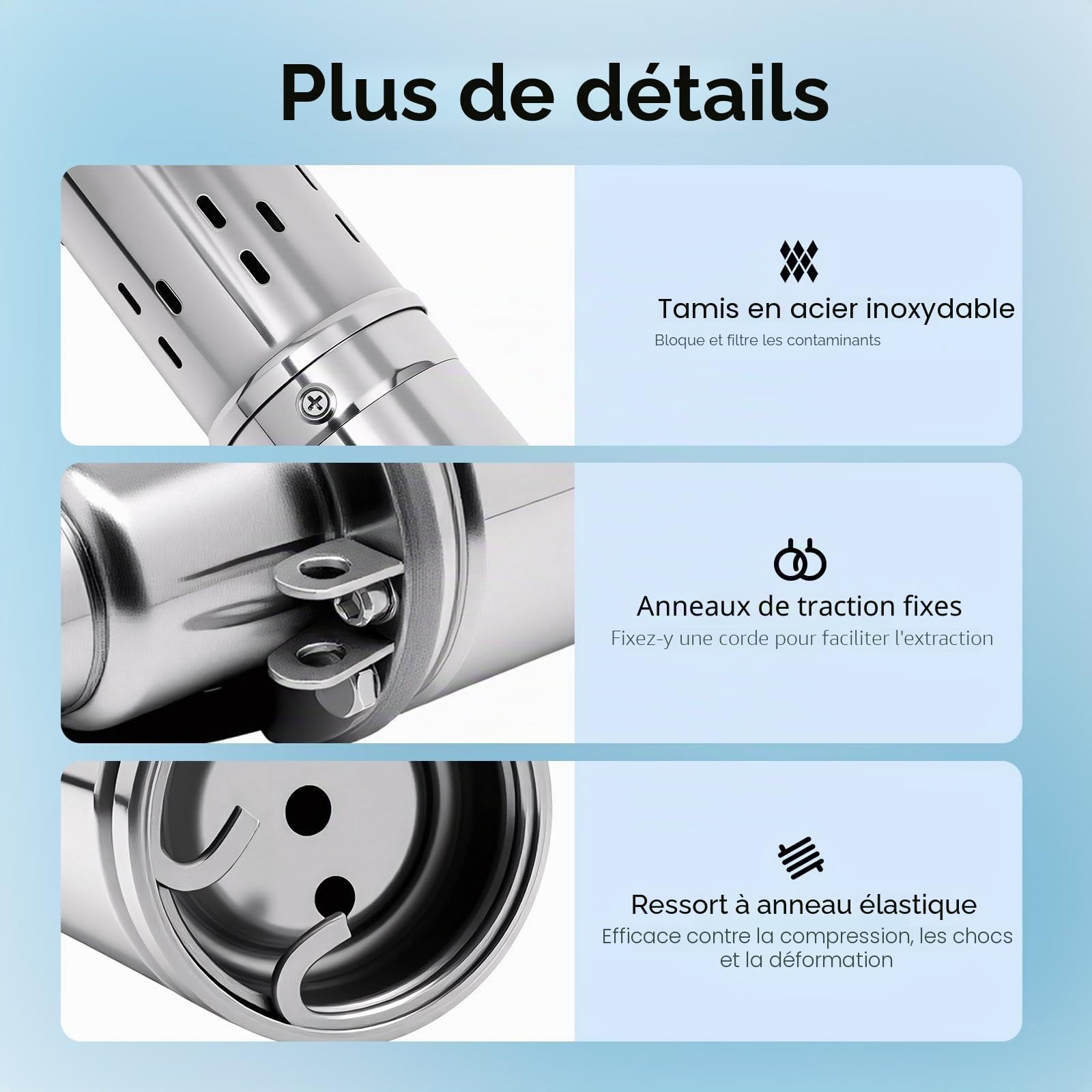 Pompe de puits, pompe de puits profond, 250 W, acier inoxydable 304, hauteur de refoulement 80 m, 1600 l/h, IP68, câble de 20 m, silencieuse 20 dB, raccord de 2,5 cm, pour arrosage de jardin, réseau