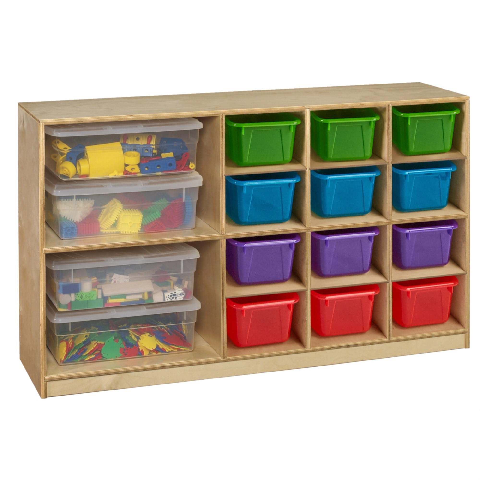 Childcraft Storage Unit  12 Translucent Colored Trays  47-3/4 X 13 X 30 Inches