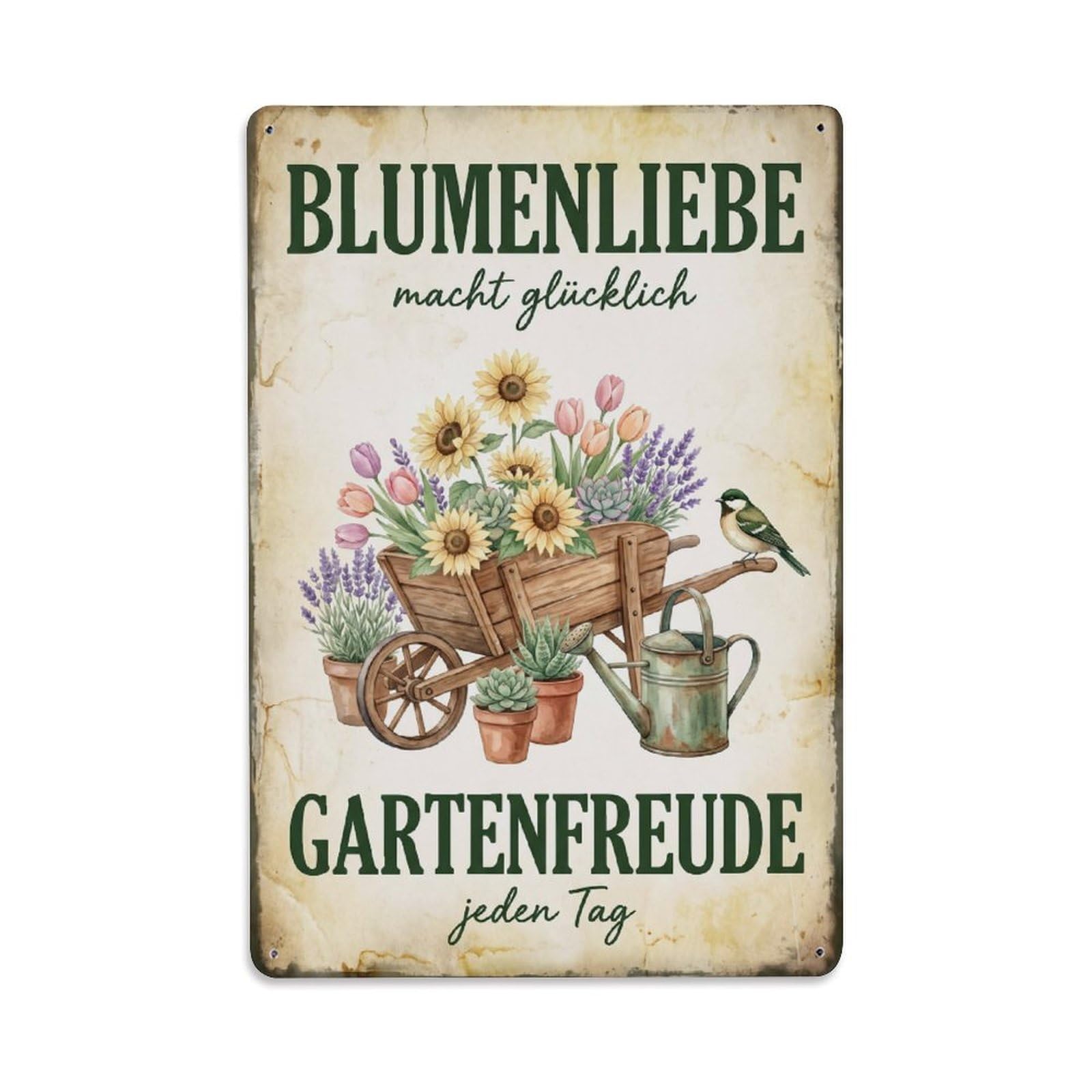 Vintage Funny Garden Love Rustic Gate Vegetable Metal Tin Sign Plaque Wall Decor for Cafe, Club Bar, Office, Garden Metal Poster 8x12Inch