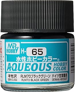 GSI Creos - H65 Semi-Gloss RLM70 Black Green (10ml), Mr. Hobby Aqueous Color Paint
