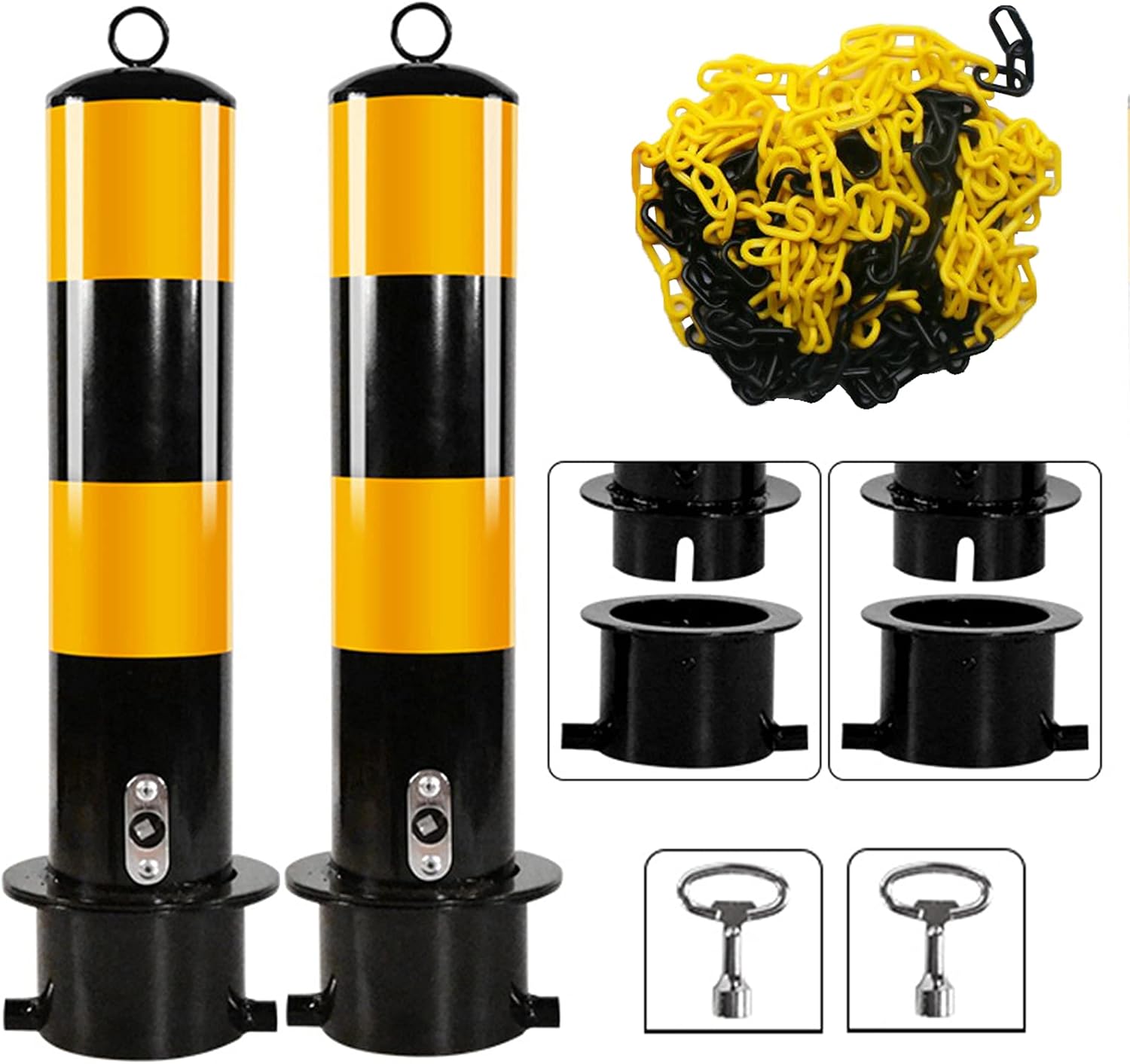 Parking Lot Barriers Heavy Duty Removable Parking Bollards Metal Sign