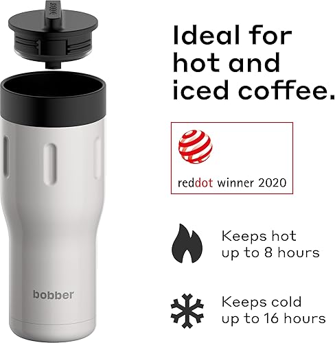 Miniatura 10 de Taza de café portátil de viaje de acero inoxidable con aislamiento al vacío de 16 onzas con tapa bloqueada 100% a prueba de fugas (tónico jengibre)