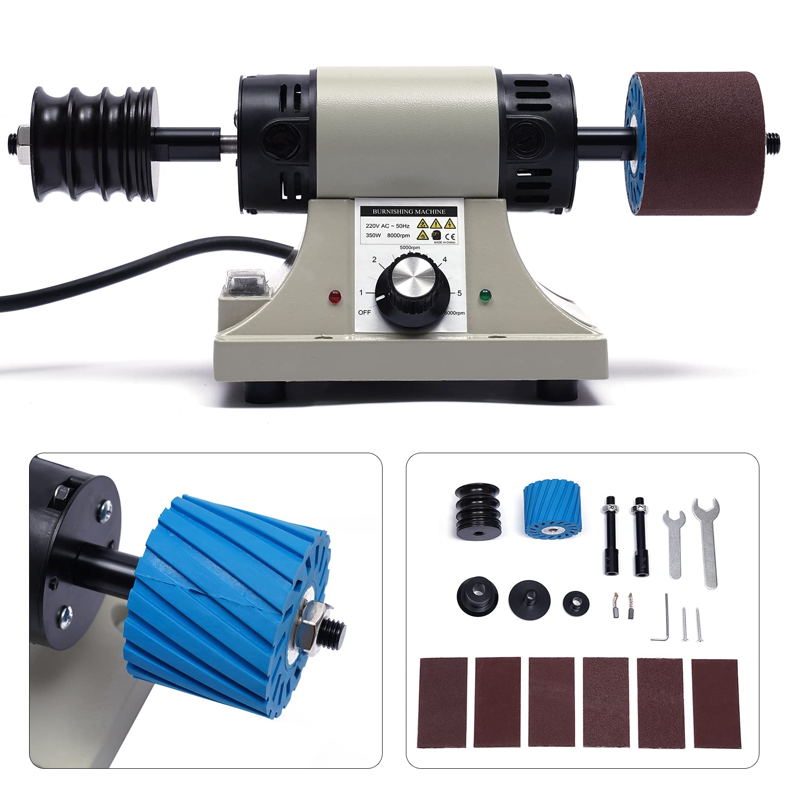 Polisseuse pour cuir, 350 W, polisseuse pour cuir, ponceuse de bords pour cuir tanné végétal, portable et facile à utiliser, 8000 tr/min