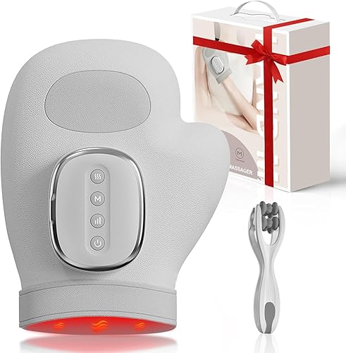Masajeador de manos, masajeador de manos inalámbrico con calor y compresión para artritis, túnel carpiano y alivio del dolor de dedos, apto para