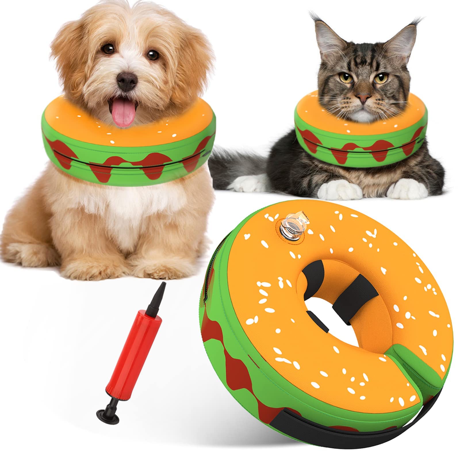 NALACAL Protective Inflatable Recovery Cone Collar for Small Medium Large Dog, Soft E-Collar Dog Donut Cone Alternative After Surgery for Dogs Cats - Prevent from Licking Biting Wound