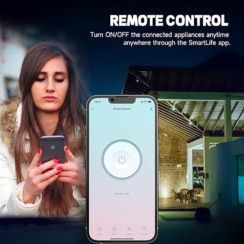 Miniatura 3 de Interruptor de luz inteligente compatible con Alexa, Google Home, control remoto Wi-Fi de 2.4 GHz, un solo polo, requiere cable neutro, no requiere