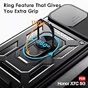 TheGiftKart Tough Armor Bumper Back Cover Case for Honor X7C 5G | Kickstand & Ring Holder | 360 Degree Protection Back Cover Case for Honor X7C 5G (PC & TPU, Sliding Camera Cover, Black) gallery image