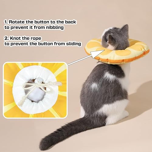 Miniatura 4 de Collar de cono para gato, dona suave para gatito, conos de gato para dejar de lamer después de la cirugía y rascarse, collar isabelino impermeable