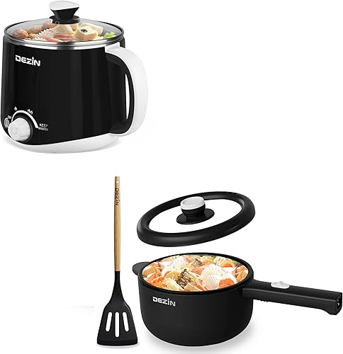 Dezin Olla caliente eléctrica de 2L y cocina rápida de fideos de 1.6L