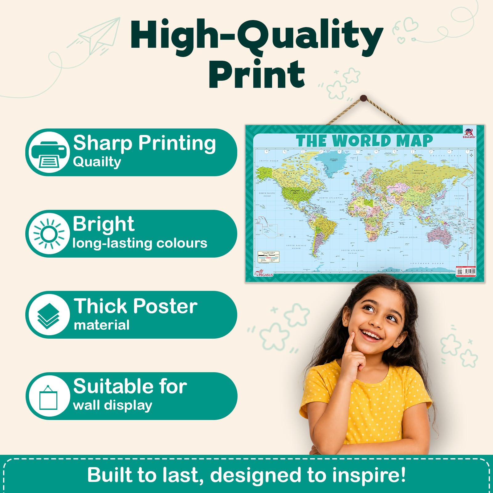 World Map - Thick and Laminated Chart 3