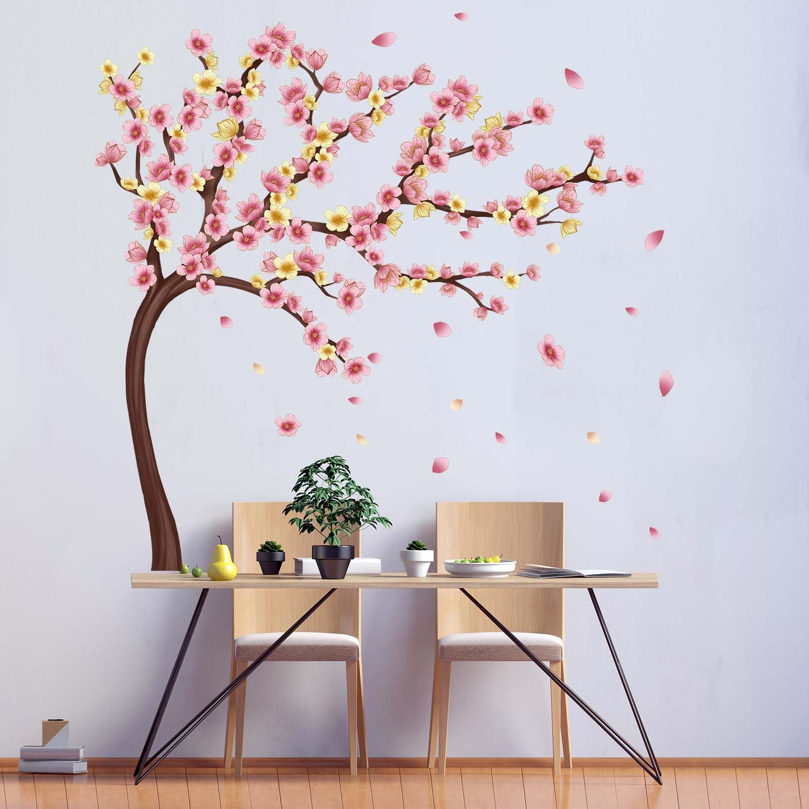 Amimagen Cherry Blossom Tree Wall Stickers - Pink Flowers Floral Nature ...