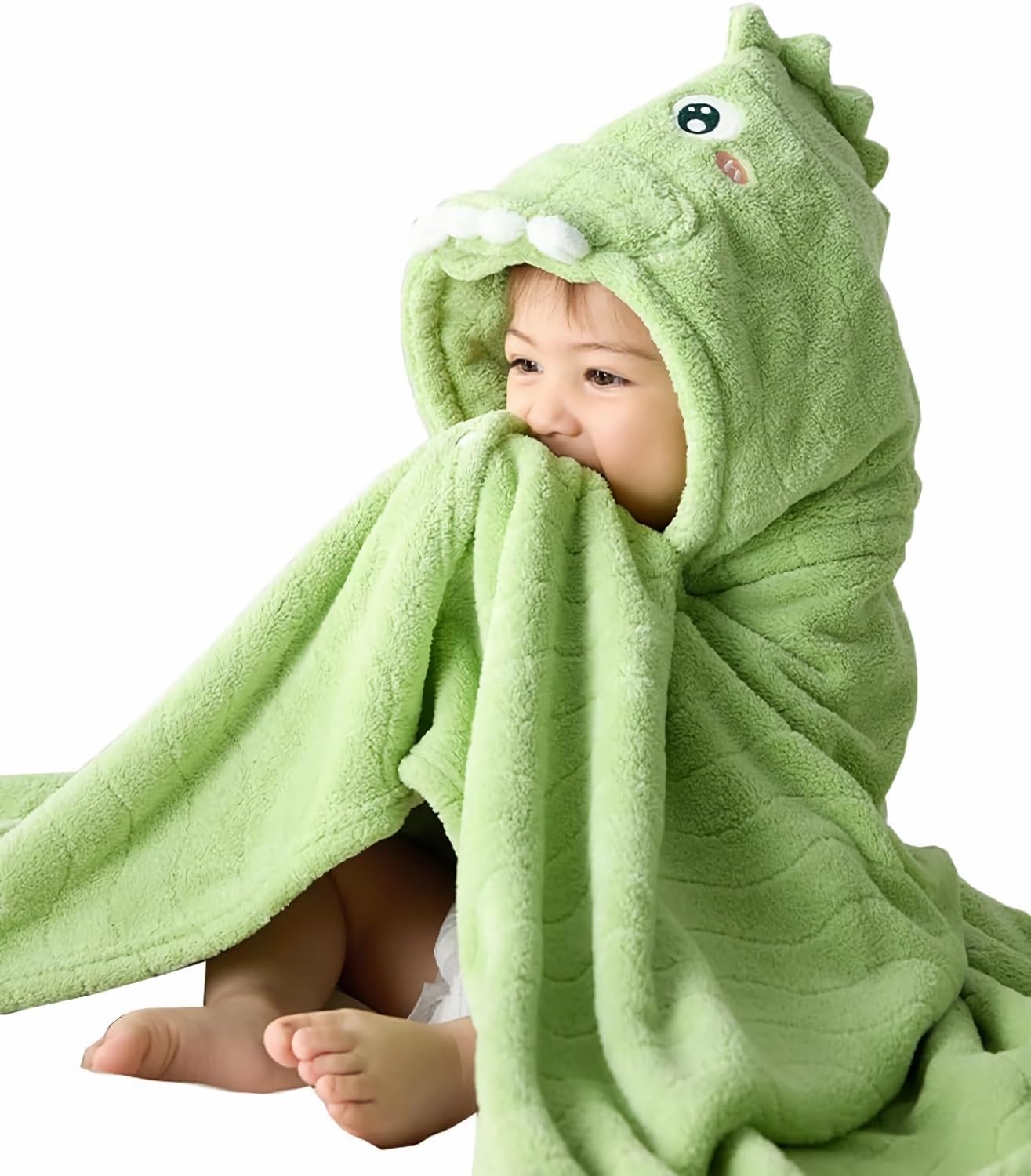 Fayscingo Baby Hooded Bath Towel for Kids Toddler Soft Warm Coral Fleece Absorbent Swaddle Blanket Swimming Poncho Towel, 120x80CM - Image 2