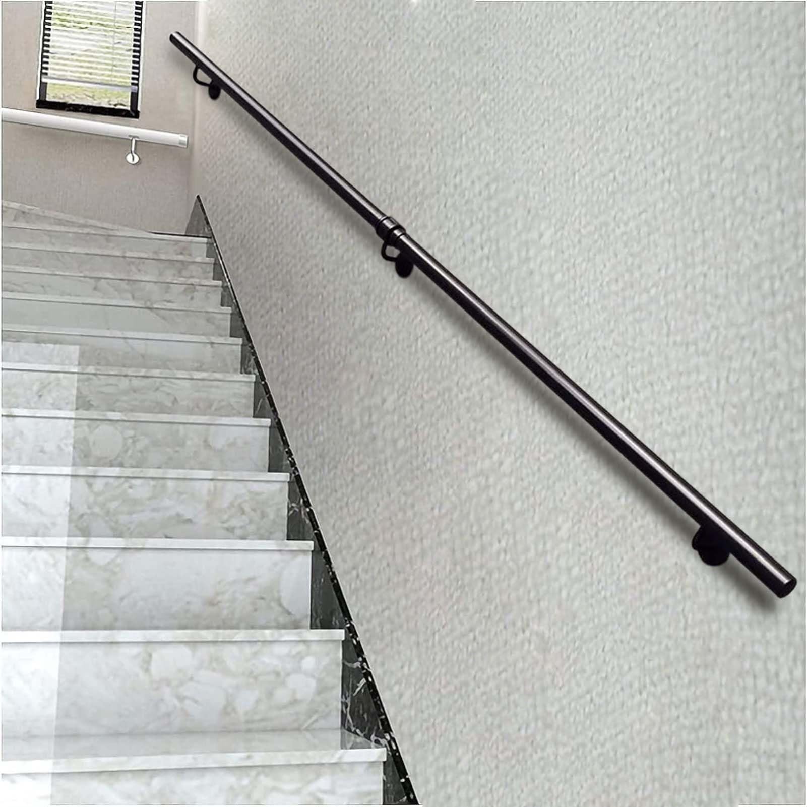 Rampe d'escalier intérieure et extérieure en métal de 510cm pour sécuriser l'accès au jardin
