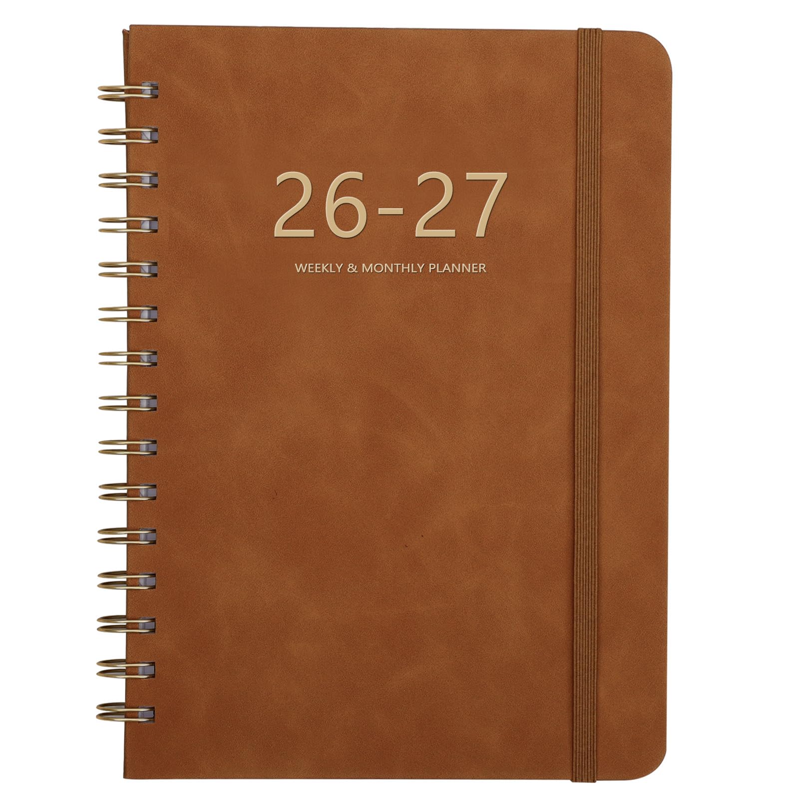 Planer 2022, planer tygodniowy i miesięczny 2022, 16,3 cm x 21,5 cm, planer na co dzień, grube strony premium, podwójne wiązanie, z powlekanymi zakładkami, teczka kieszonkowa, pokrowiec ze sztucznej skóry, roczny plan