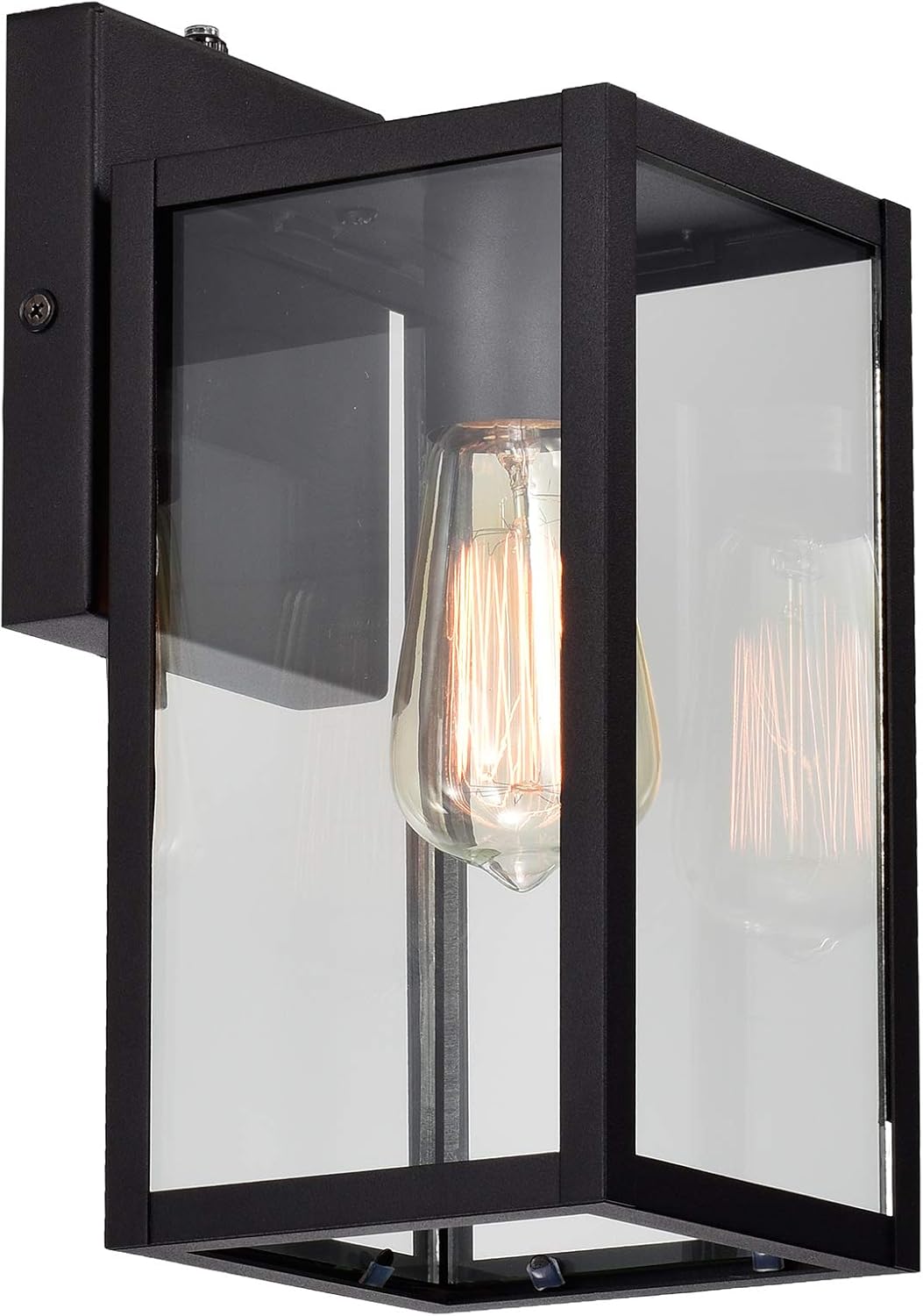 MICSIU Nightfall to Daybreak Outside Wall Gentle, 11.25 Inch Black Exterior Wall Sconce with Clear Glass, Trendy Farmhouse Outdoors Porch Lights for Home Storage Entryway, E26 Base 100W Max, ETL Listed