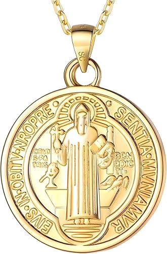 Miniatura 5 de Moneda de plata de ley 925 San Benito Collar medalla de san benito de plata 925 original San Benito Medallas Cadena Medalla Sacramental Colgante