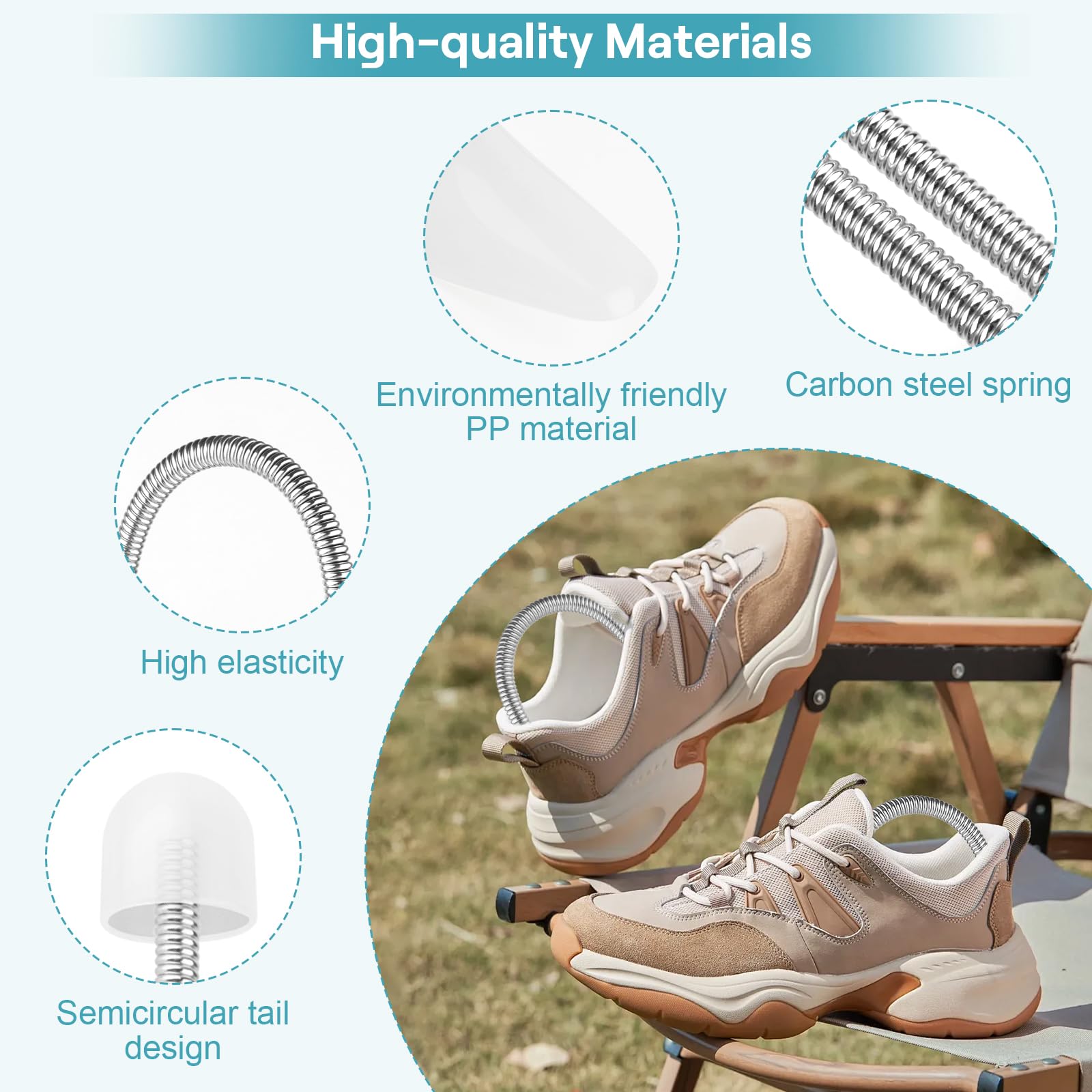 4 Pares Hormas para Zapatos Hombre, Ensanchador de Zapatos Ajustable de Resorte, Hormas Zapatos para Zapatos Casuales, Zapatos de Cuero, Talla 40-47