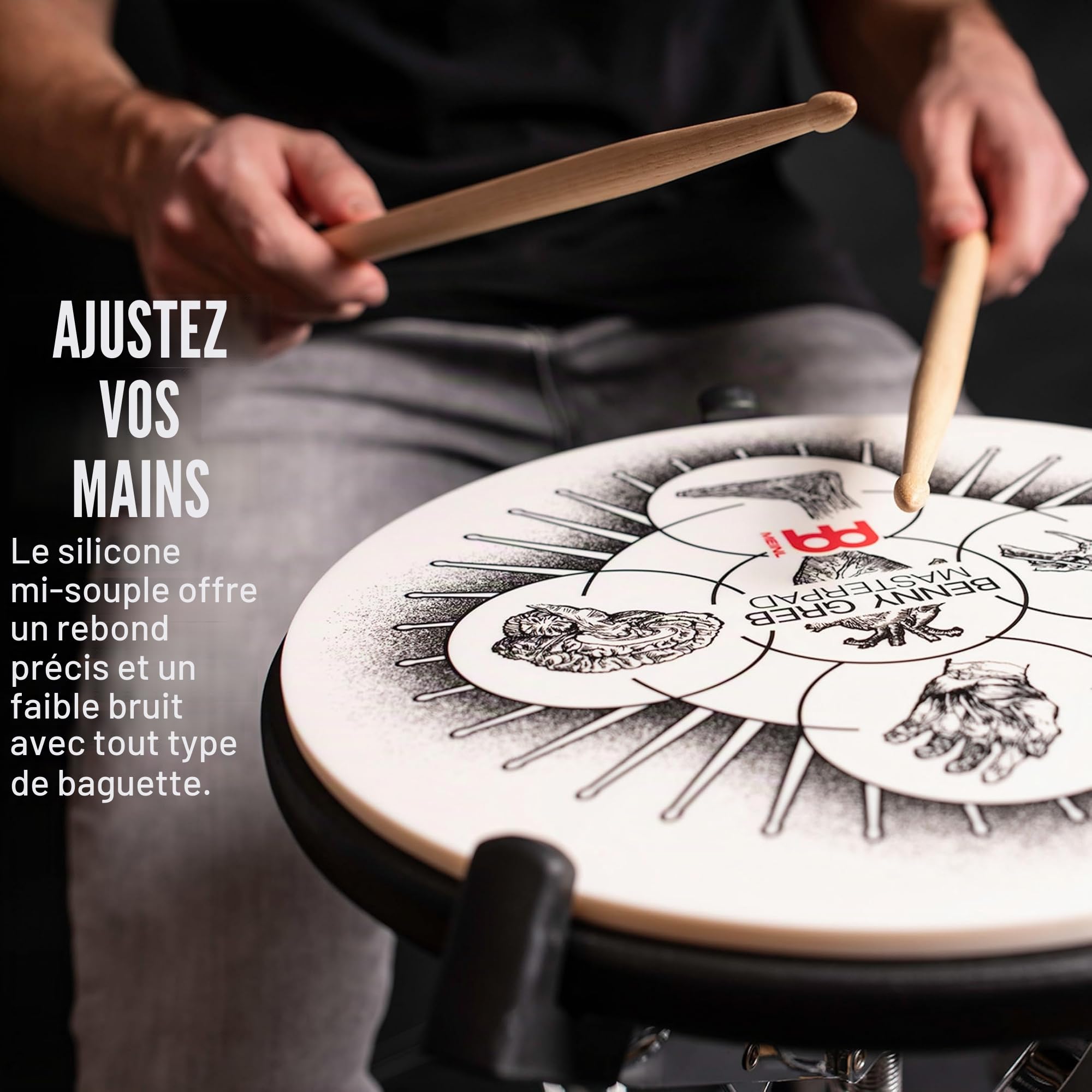 Meinl MPP-12-BG Practice Pad Benny Greb - Accessoire pour batterie