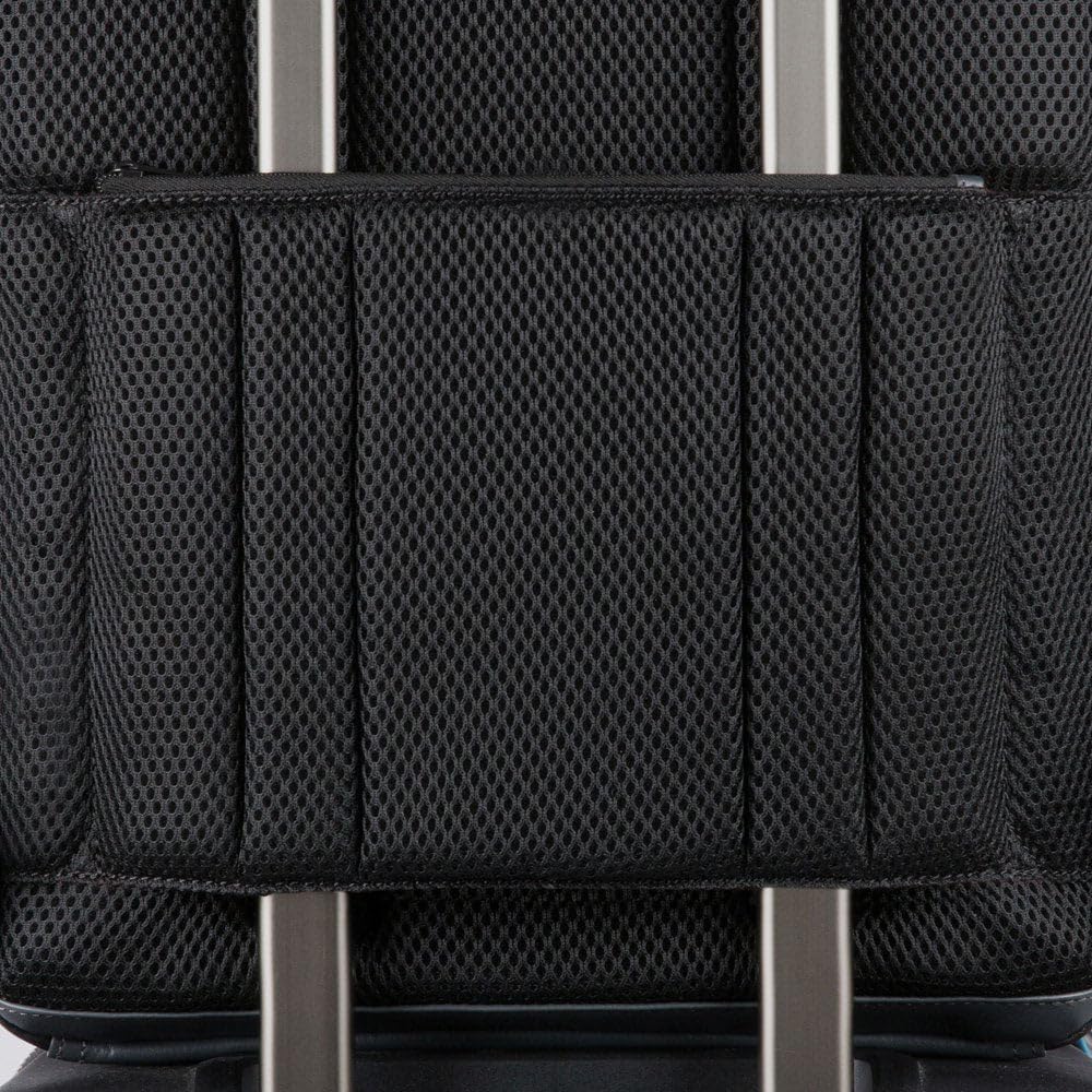 PIQUADRO - Zaino Porta PC 15,6" con LED - in Pelle - Uomo - Grigio Nero | Luce integrata, Spallacci imbottiti, Vani organizzati, Ufficio, Uso quotidiano
