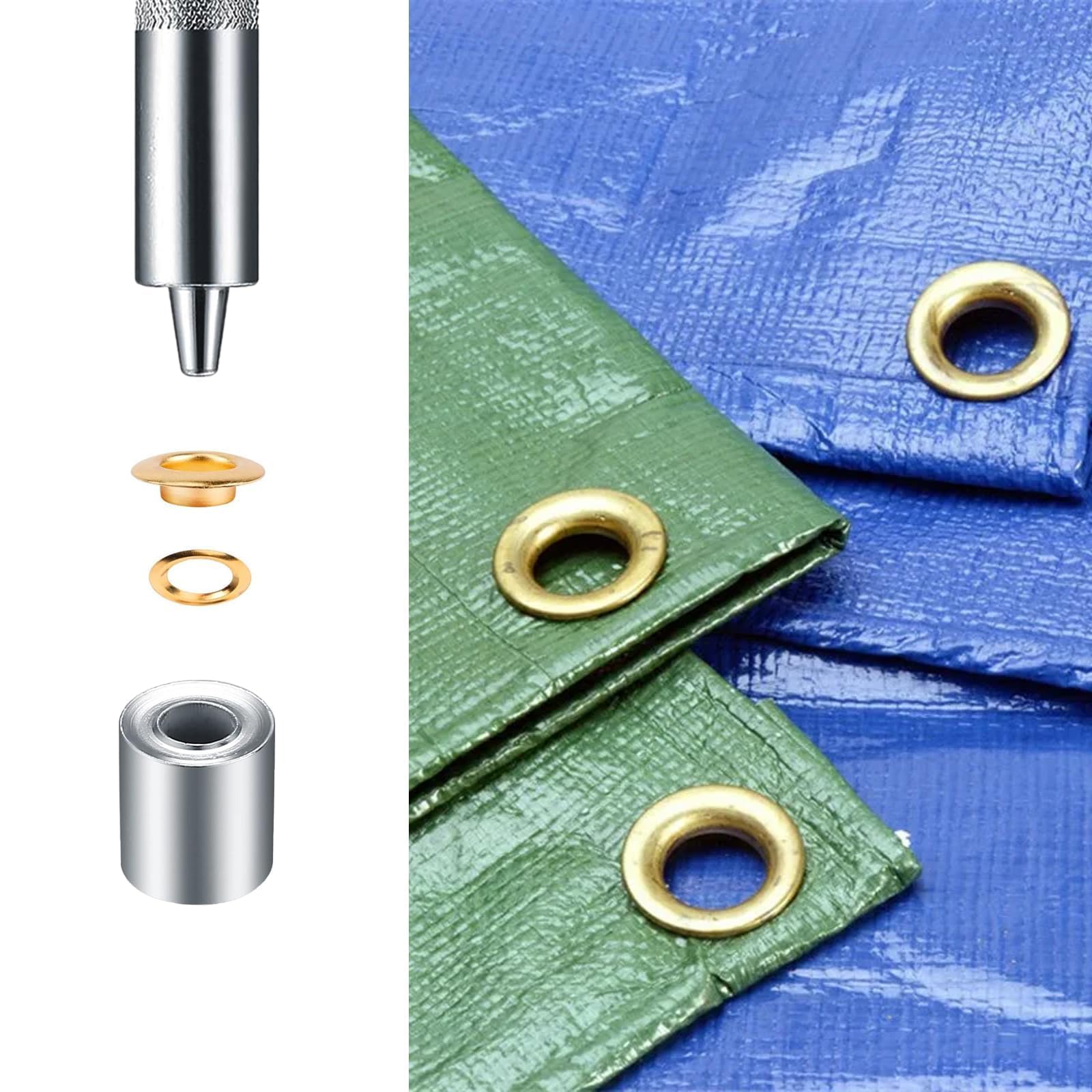 Zythrem 280 PCS Grommets Kit 8 mm Eyelets Punch Kit Grommets Eyelets Set Metal Eyelets Kit with Grommet Setting Tool Hole Punch Kit for Tarpaulin Leather Fabric Curtain Clothing Shoe Belt Craft Making - Image 3