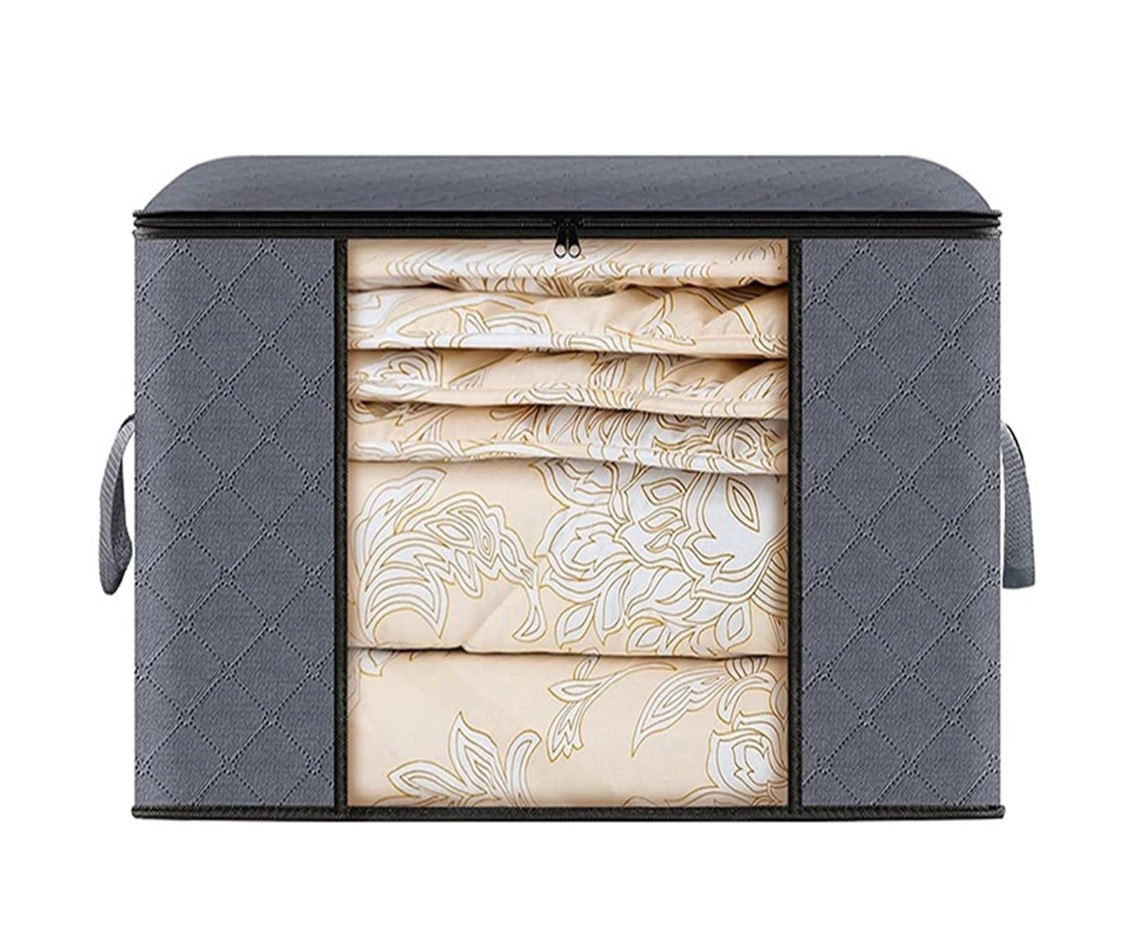 RRYPBOVG Foldable Blanket Storage Bags 3PCS Foldable Blanket Clothes Storage Bags Bedroom Cabinet Containers Organizing with Lids and Handle Large Capacity Storage Bags(35L(50X35X20cm))