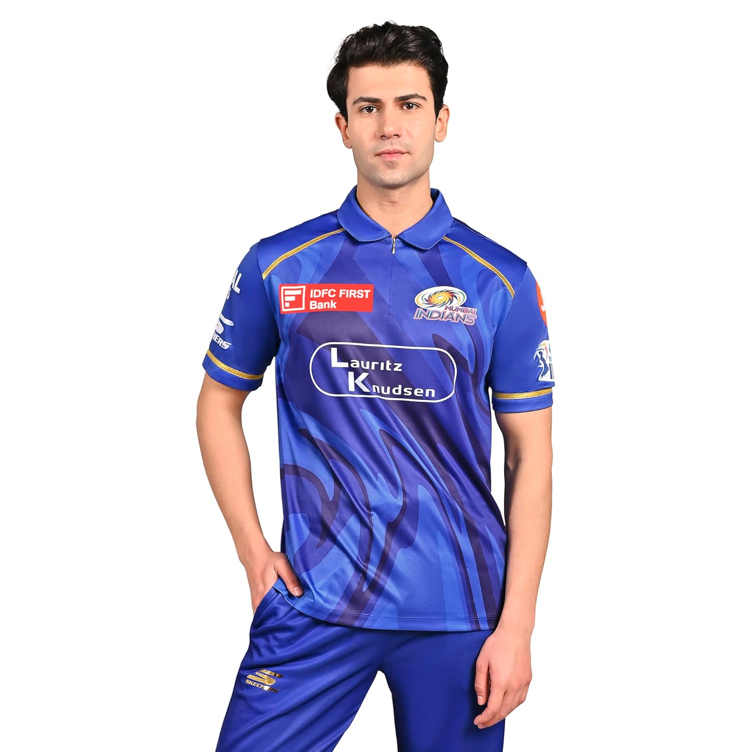 Skechers Men’s Polyester Regular Fit Official IPL 2025 Mumbai Indians Fan Jersey