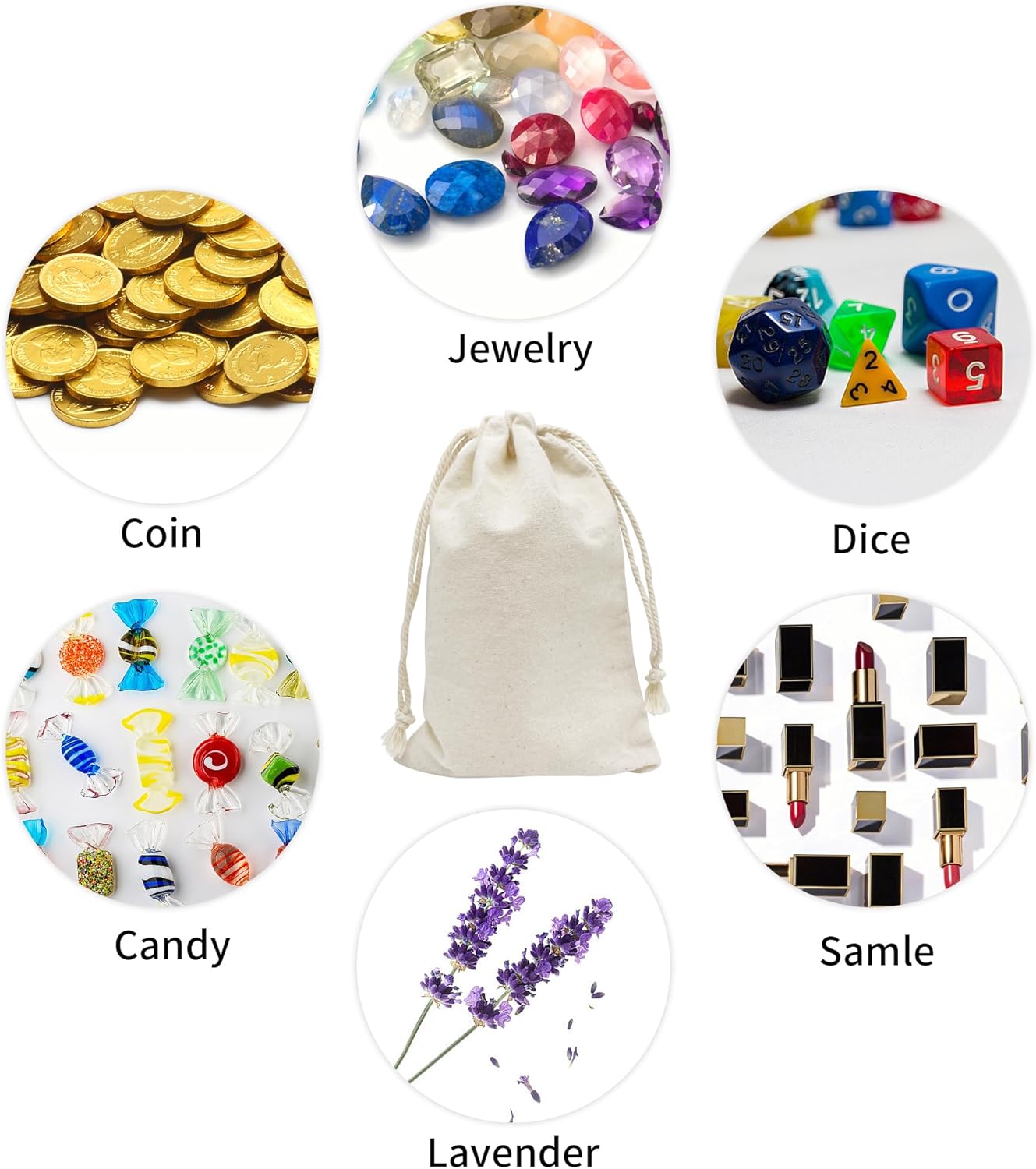 Jexila 24 Pieces Muslin Bags 4x6 inches Small Cotton Drawstring Gift Pouch Sachet Bag for Wedding Party Favor,Jewelry,DIY Crafts - Image 6