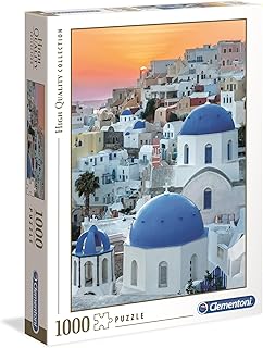 Clementoni adult puzzle santorini, multi-colour, 1000 pieces-large