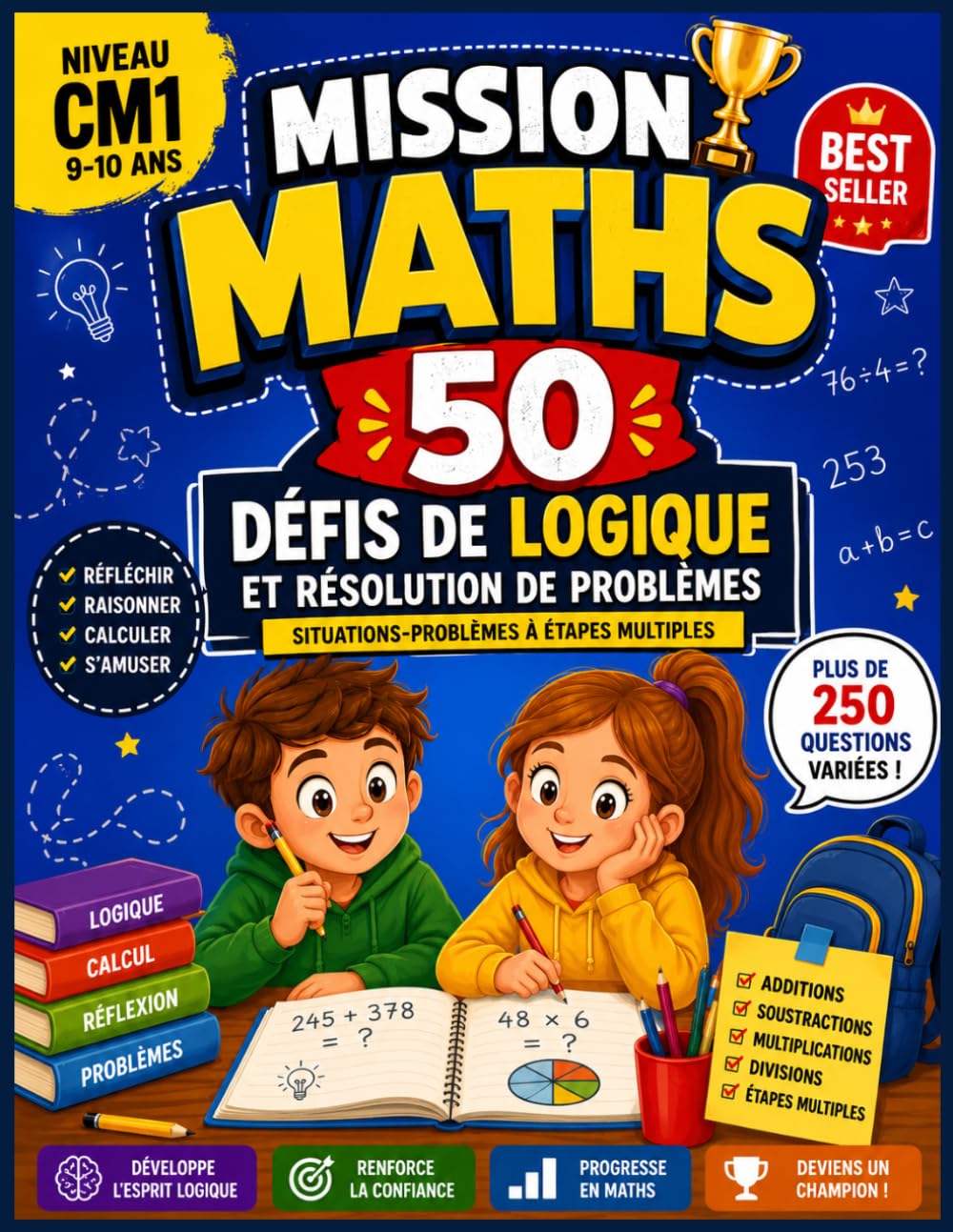Mission Maths 50 Problèmes Défis CM1 – Développer la logique et le raisonnement mathématique: Des situations-problèmes pour développer la logique, le raisonnement et les compétences mathématiques