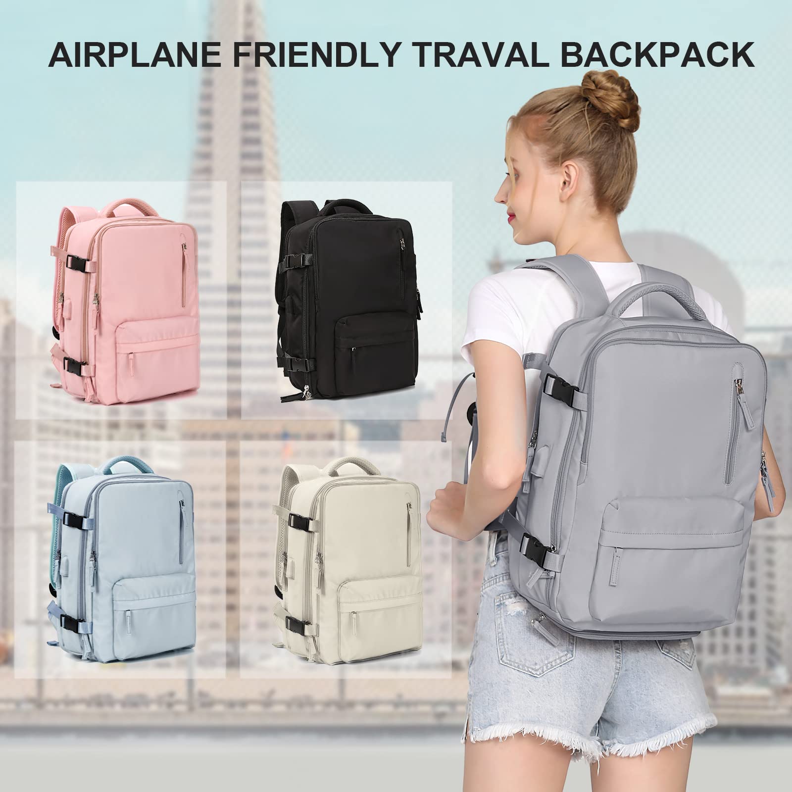 SZLX Borse da Cabina per Easyjet 45x36x20 Zaino da Viaggio Donna Ryanair 40x20x25 Bagaglio a Mano con porta usb zaino da viaggio aereo bagaglio a mano zaino per laptop Casual Daypack