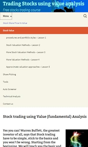 Stocks Value Analysis Course