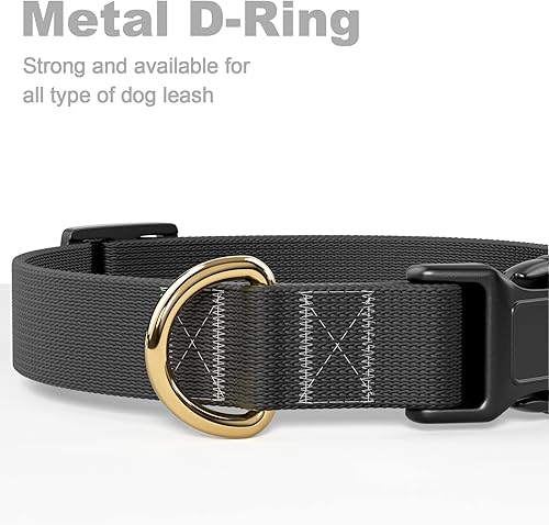 Miniatura 5 de Rnivvi Collar de perro, collar de perro negro ajustable para perros pequeños, lindo collar de cachorro para perros machos y hembras, collares