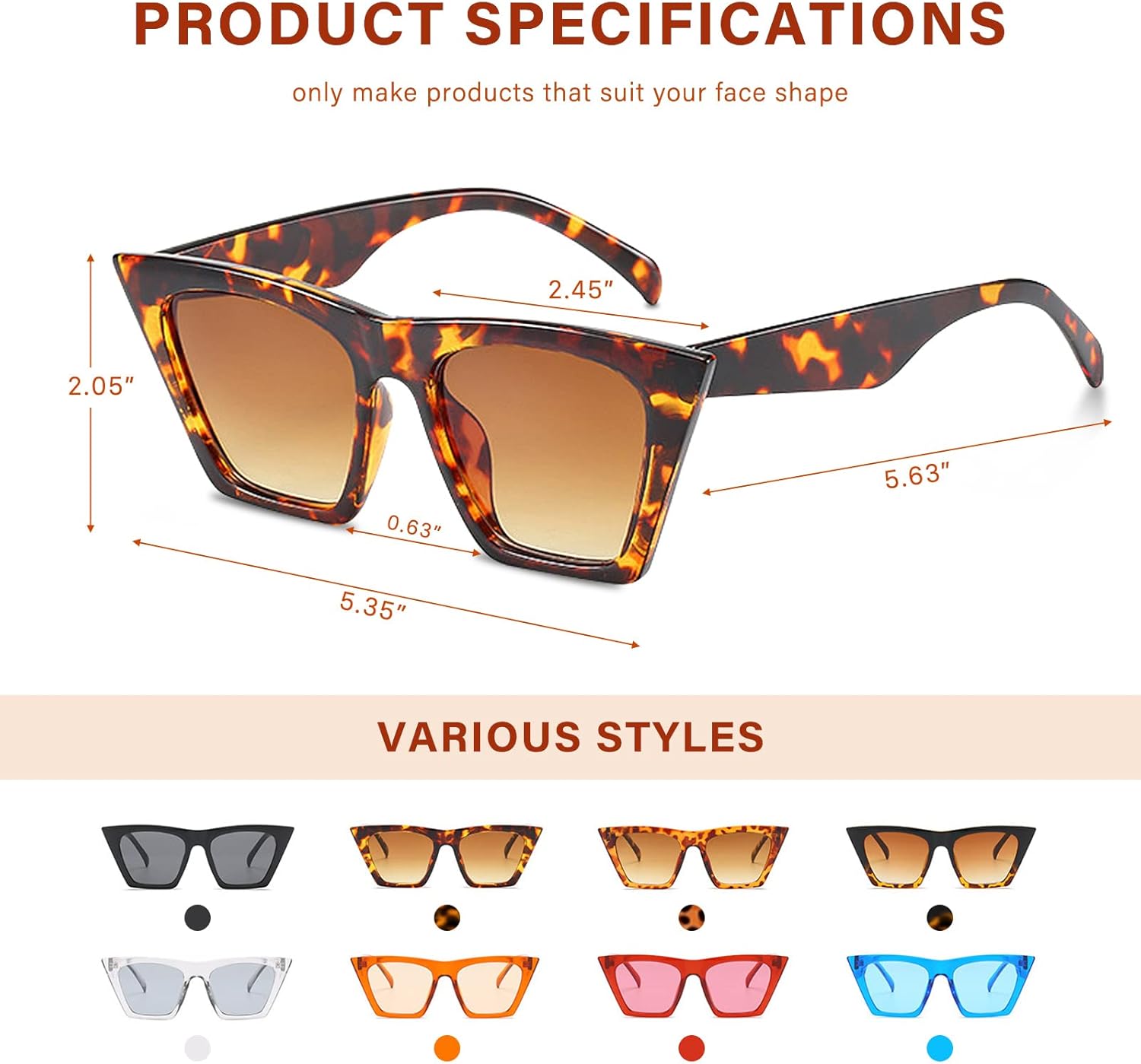 EASYHAUTE Cat Eye Sunglasses for Women Retro Cateye Frame - Vintage 90s UV400 Protection Sunnies, Chic Shades for Small Face - Image 4