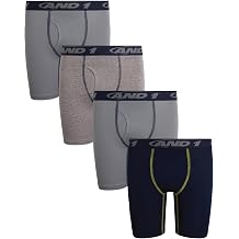 AND1 Boys Boxer Briefs - 4/8 Pack Long Leg, 6" Inseam, Functional Fly