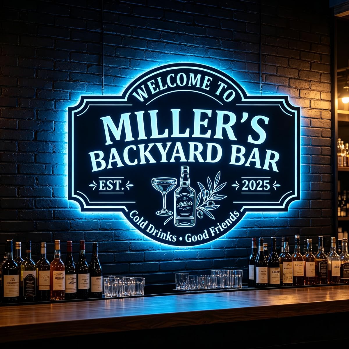 souleather Personalized Bar Sign, Custom Metal Bar Sign