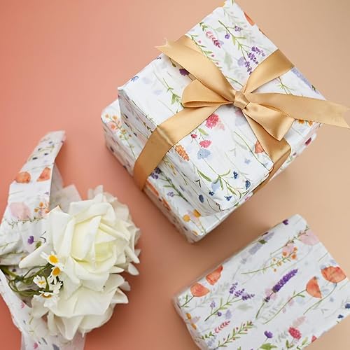 Miniatura 7 de TINYFUTURE 100 hojas de papel de seda de papel de seda reciclable vegetación botánica bolsa de embalaje para bodas, cumpleaños, duchas,