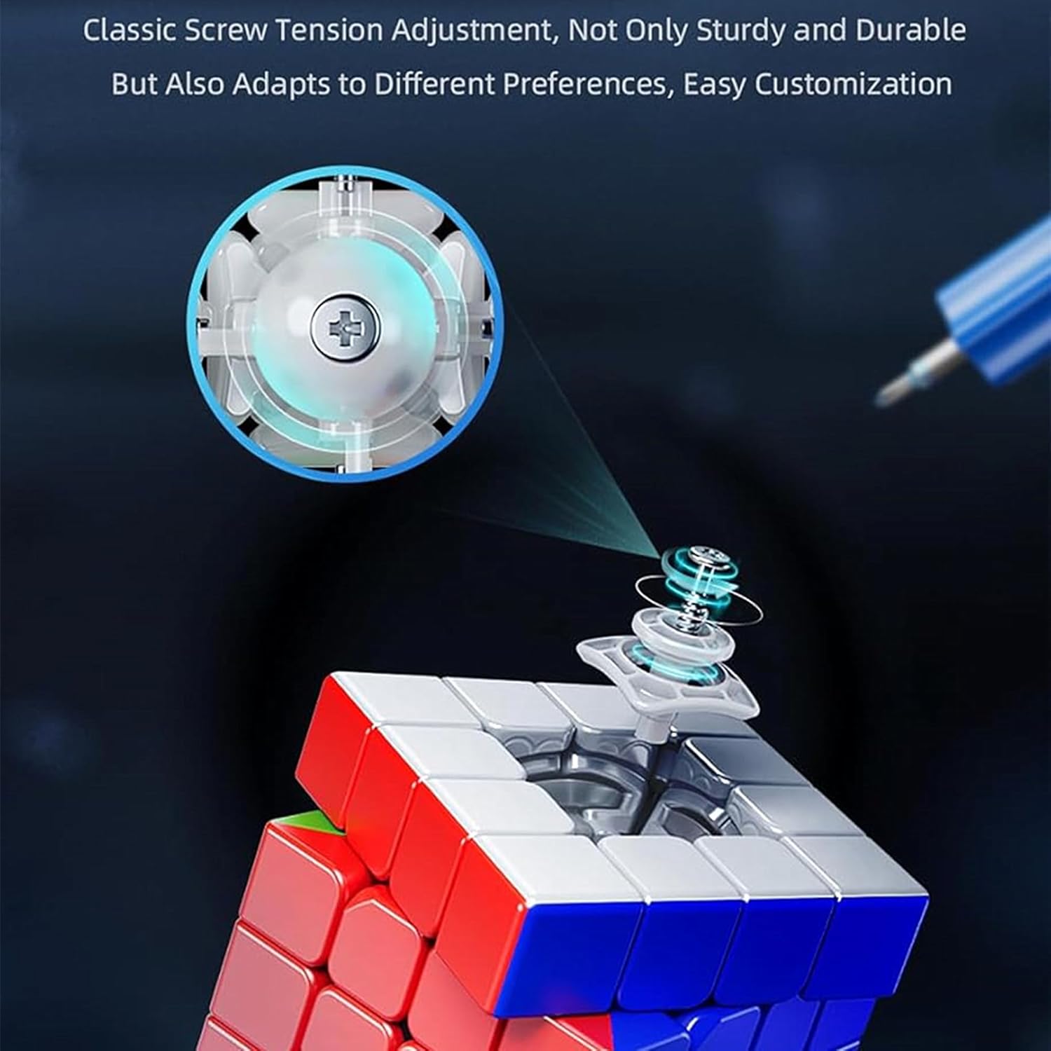 LiangCuber Moyu Aosu V7 M 4x4 Speed Cube Single-Track Magnetic Flagship Stickerless, Moyu AoSu WRM V7 4 by 4 Cube 96 Magnets