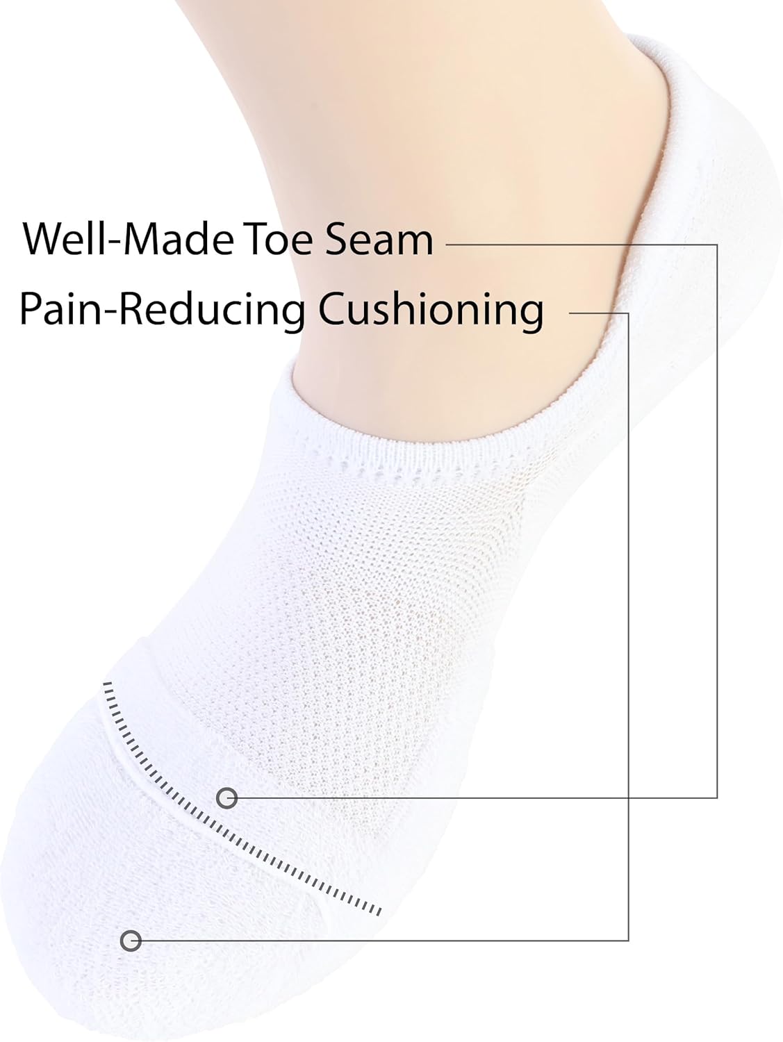 Pro Mountain Wide Toe Box No Show Running Socks For Health Unisex Arch Support Athletic Workout Heel Tab 6 Pack Size S to L - Image 7