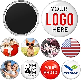 Custom Fridge Magnet 10-100 PCS, Personalized Round Magnet for Fridge with Photo/Logo/Text, Customizable Party Wedding Favors Magnetic Home Decor for Kitchen, Office, Promotion, Idea