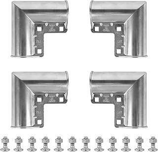 Aluminum Chain Link Fence Gate Corner, 4 Pcs Gate Corner 90 Degree Gate Elbow for 1-3/8" × 1-3/8" Diameter Pipe