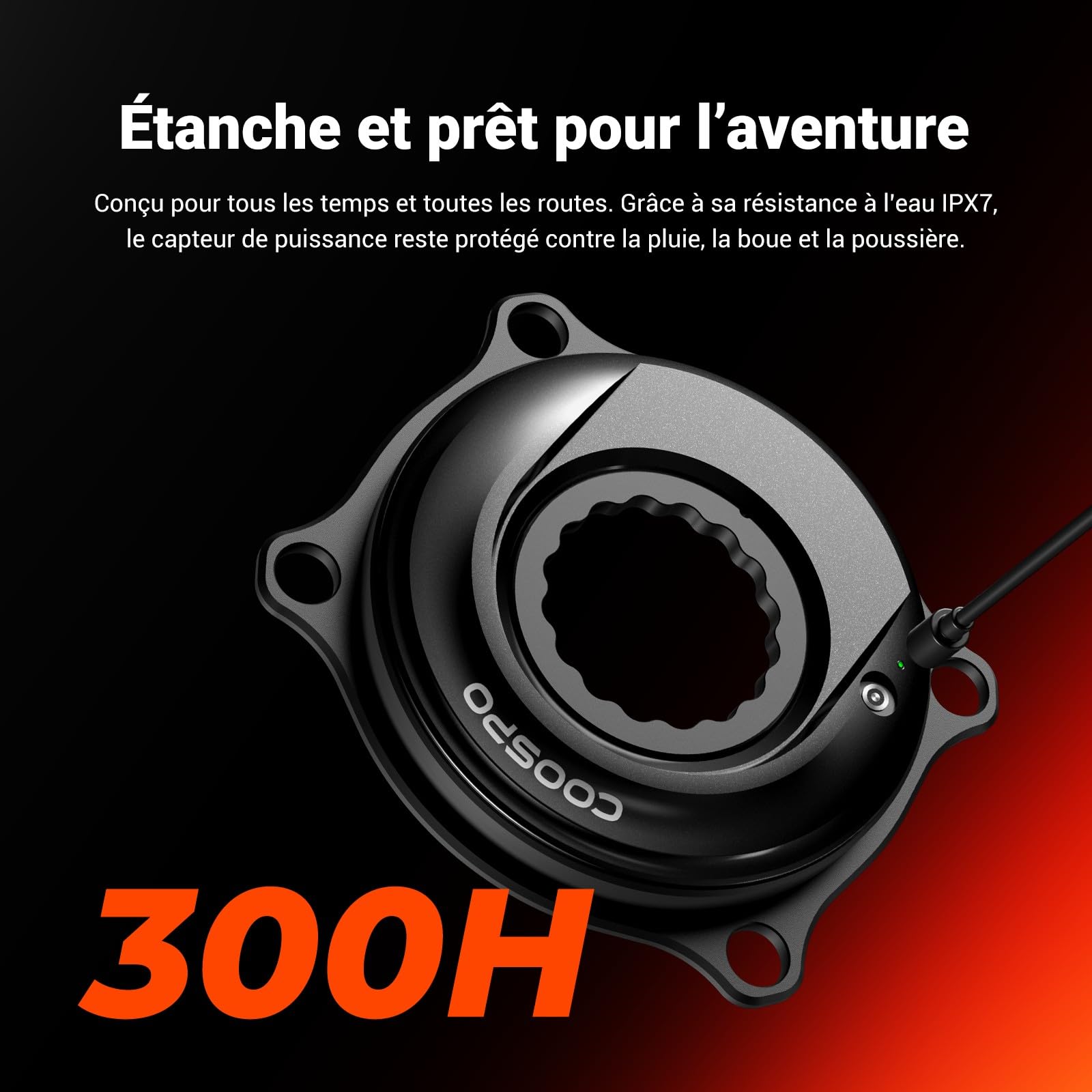 CooSpo Compteur de puissance S10, 160–172,5 mm, BLE/ANT+ pour Easton 110 BCD 4 boulons, précision ± 1 % de suivi des données, batterie 300 H pour cyclisme intérieur/extérieur