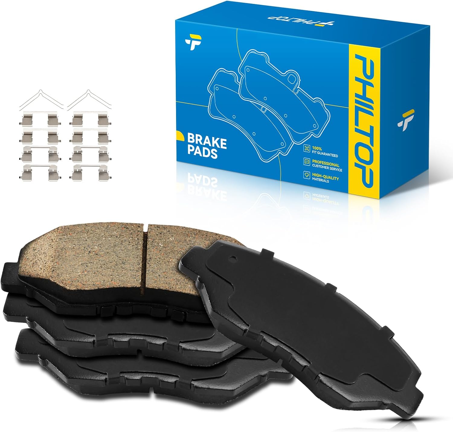 PHILTOP Ceramic Front Brake Pads For Honda Accord 2003-2017, 4 Pcs replace # D914