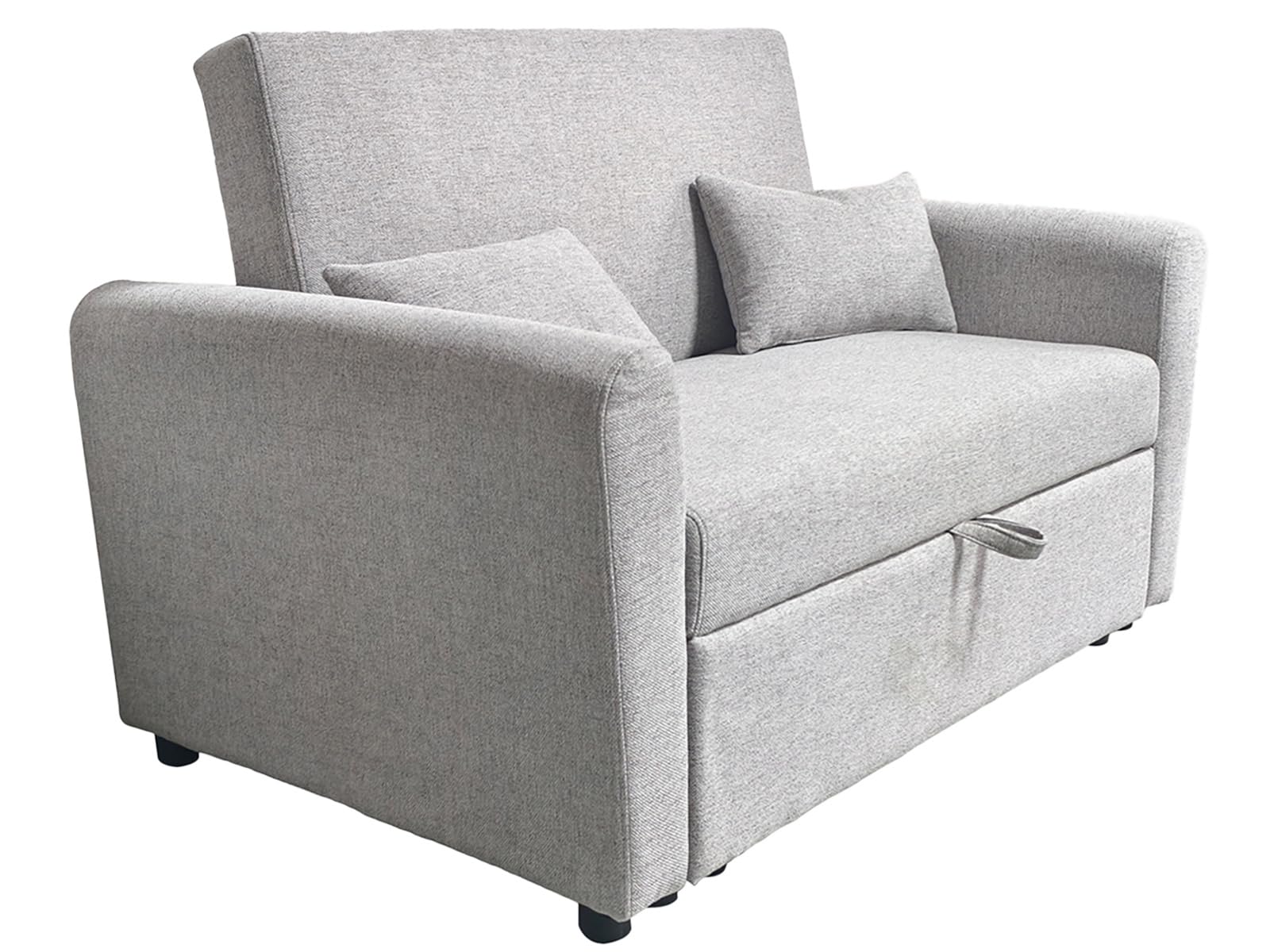 amuéblate Online - Sofá Cama de 2 Plazas Modelo Lima, Diseño Moderno, Práctico y Funcional, con Reposabrazos, Gris Claro