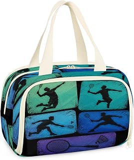 Badminton Player Puffy Large Toiletry Bag for Women