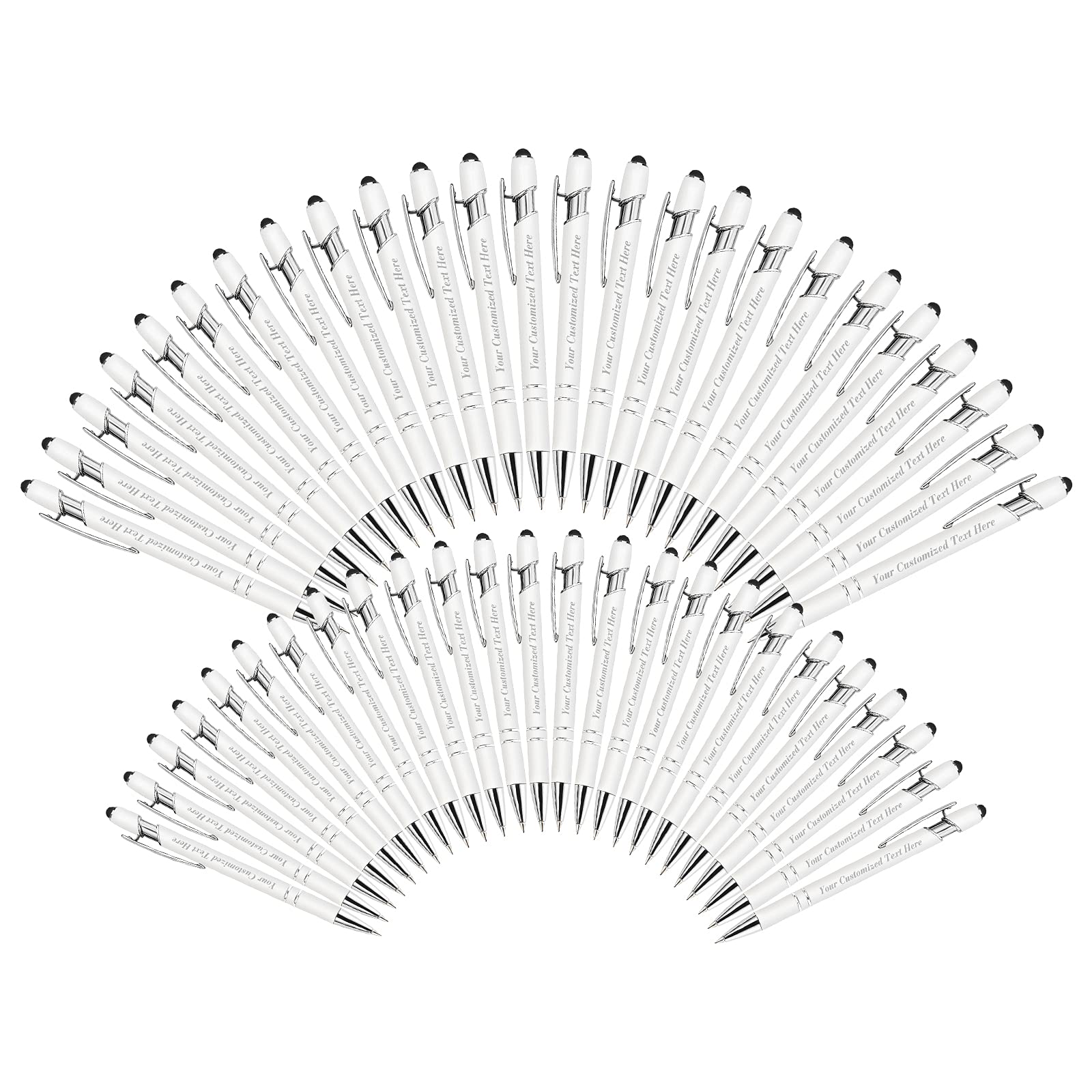 100 Pack Personalised Pens in Bulk with Stylus Tip