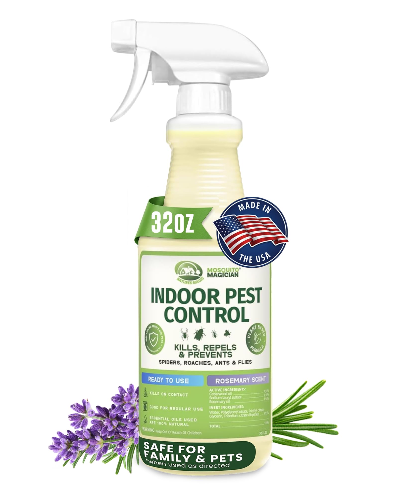 Mosquito Magician Indoor Pest Spray (32 OZ) - Rosemary