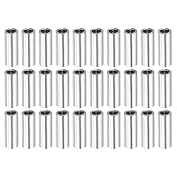 Vista 24 de MECCANIXITY Tuerca de acoplamiento redonda, rosca hembra M4x0.7mm 30mm de rosca, conector de manga redonda para varilla de barra de tubo, tuerca