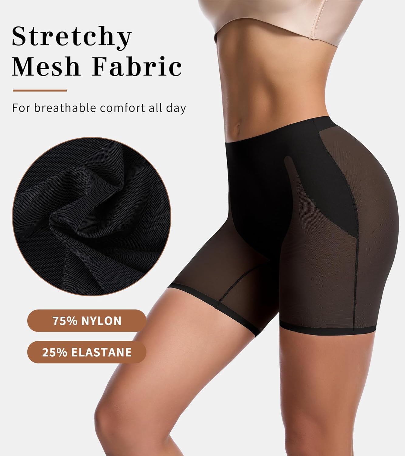 Shapewear Shorts for Under Dresses Women Body Shaper Tummy Control Slip Shorts Invisible Underwear Thigh Slimmer - Image 3