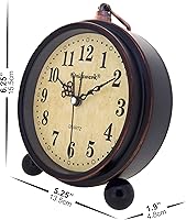 Vista 2 de Konigswerk - Reloj Analógico de Cuarzo, decorativo, de gran tamaño, Retro, silencioso, Sin tic-tac, reloj de escritorio, operado con batería